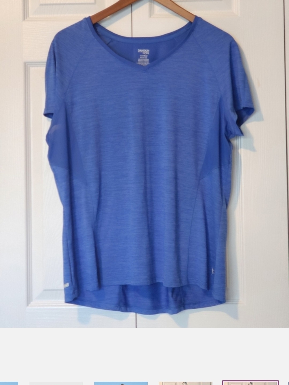 Danskin Royal Blue V-Neck Short Sleeve Tee Plus Size XXL/20 - Picture 4 of 9